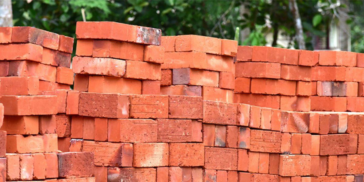Red clay bricks — traditional construction bricks